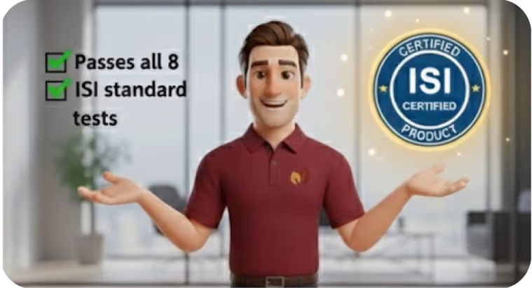 Illustration showing all 8 ISI standard tests passed
